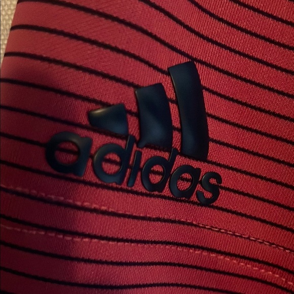 Adidas Plum Polo Striped Shirt Classic Design - Picture 3 of 4